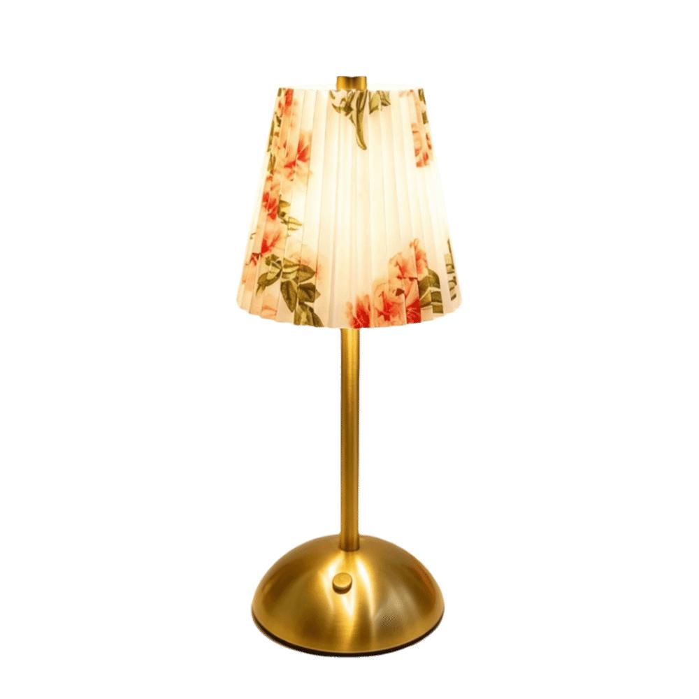 Metal Base Pleated Desk Lamp Fabric Shade Dimmable Touch Bedside Lamp USB Charging 3 Color Lights LED Night Light Bedroom