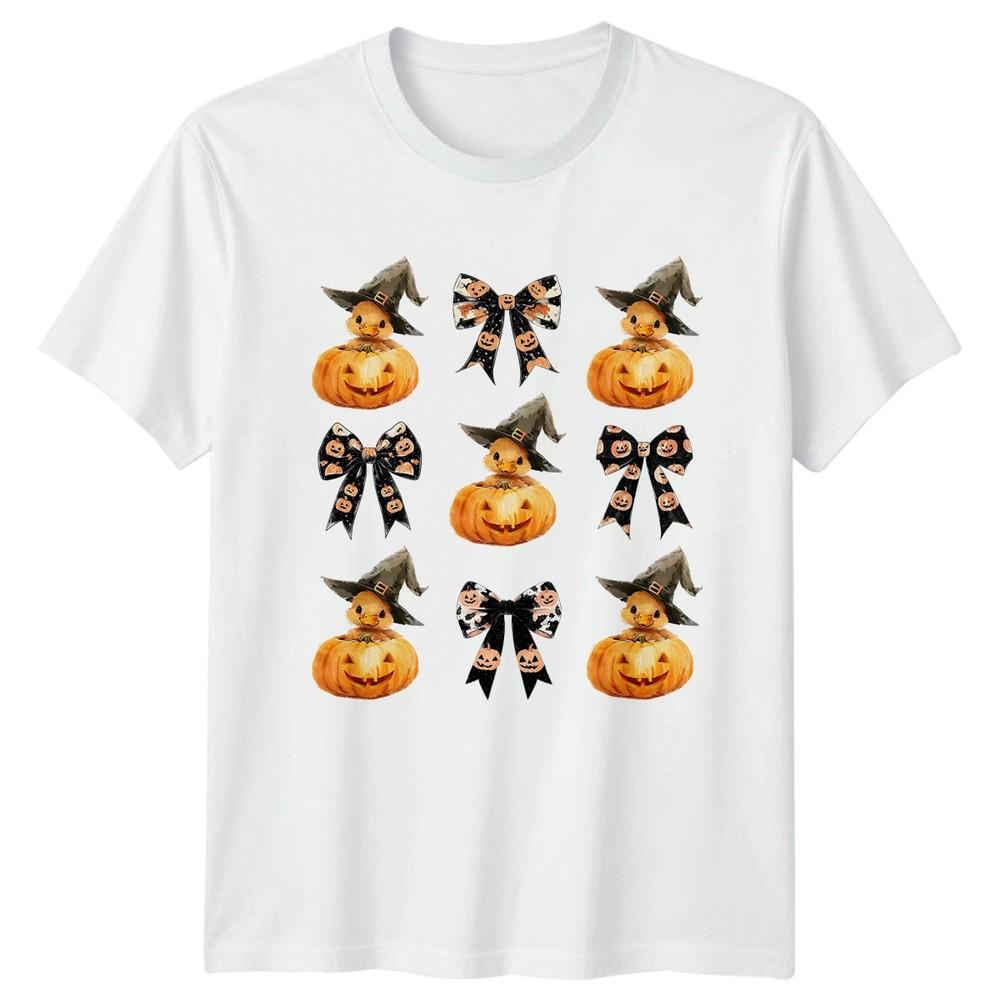 Halloween Witch Duck Pumpkin Bow Unisexs TShirt Ducks Halloween Gift For Her S
