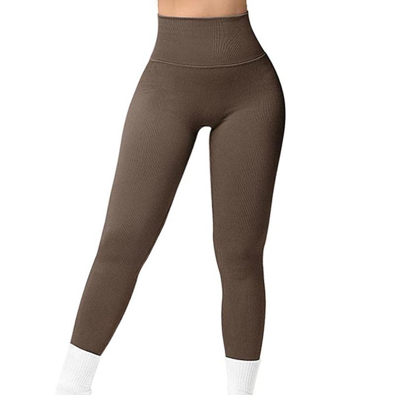 Γυναικεία παντελόνια γιόγκα με ραβδώσεις Ψηλόμεσο κολάν γυμναστικής Στερεά αθλητική γυμναστική χωρίς ραφές Γυναικείο κολάν Προπόνηση για τρέξιμο Καλσόν γυμναστικής για έλεγχο της κοιλιάς