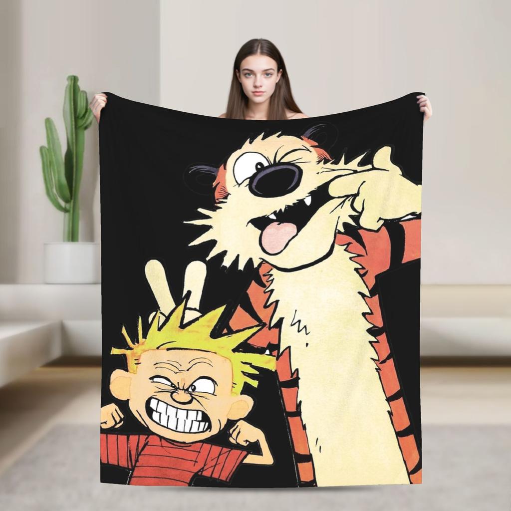 Airplane Travel Calvined and Hobbes Throw Blanket Flannel Bedspread For Couch Chair Sofa Bed Novelty Sofa Bed Cover