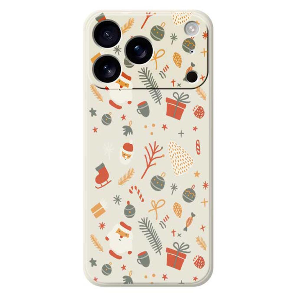 Für iPhone 17 Pro Hülle Süßigkeiten Geschenke Musterdruck Gerade Kante TPU Handy-Rückseite