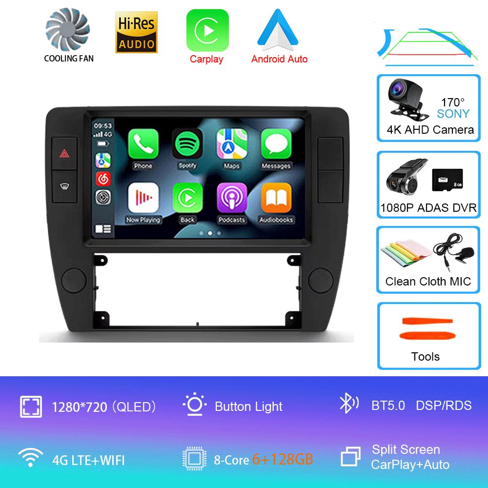 For Volkswagen Passat B5 2000 2001 2002 - 2005 Car Radio Android 14 Carplay Navigation GPS Multimedia Player WiFi+4G Stereo BT