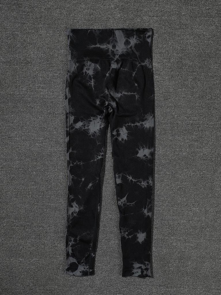 Women's High-Waist Tie-Dye Yoga Pants - European & American Style, Peach Hip-Lifting, Outerwear Fit