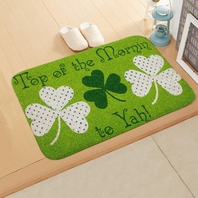 Fleece Door Mat Letter Printed Doormat Anti-slip Entrance Floor Mats for Bedroom Bathroom Carpet Rug