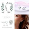 925 Silver Animal Plant Green Series Zircon Hoop Earrings For Women Fashion Jewelry Gift Accessories