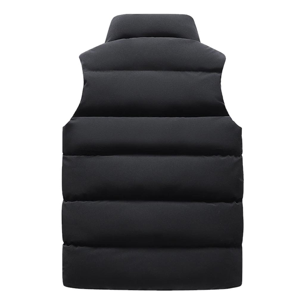 Pánská ležérní kardigan sametová jednobarevná teplá prošívaná bunda bez rukávů