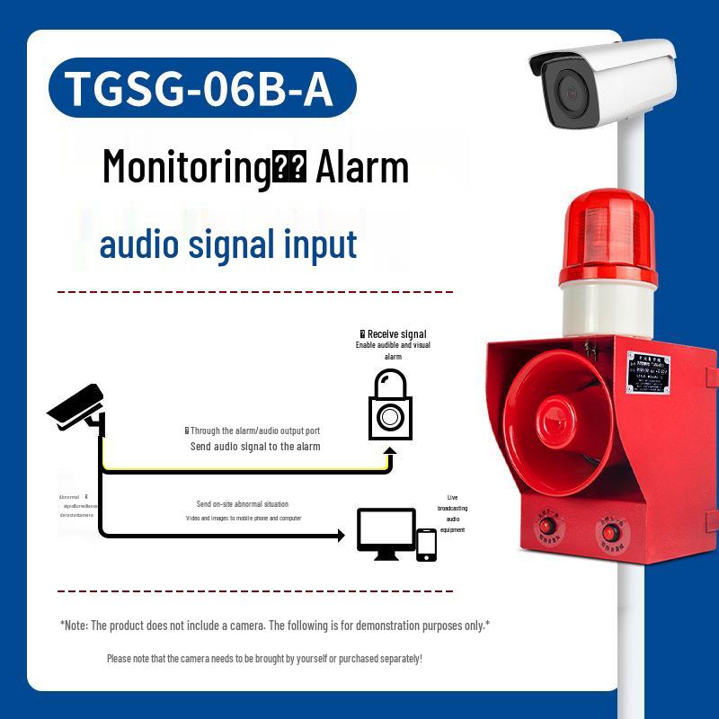 Sound and Light Alarm Device with Power-On Switch, Waterproof Security System, and Voice Remote Alert