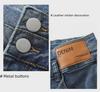 Korean Style High Waist Slit Jeans for Women - Autumn/Winter Slim Fit, Double Button, Elastic Flared Wide Leg Trousers