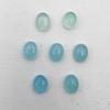 Natural Aqua Chalcedony Oval Cabochon Loose Gemstone Lot 7 Pcs 6*8-7*9 MM 13 CT For Jewelry Making