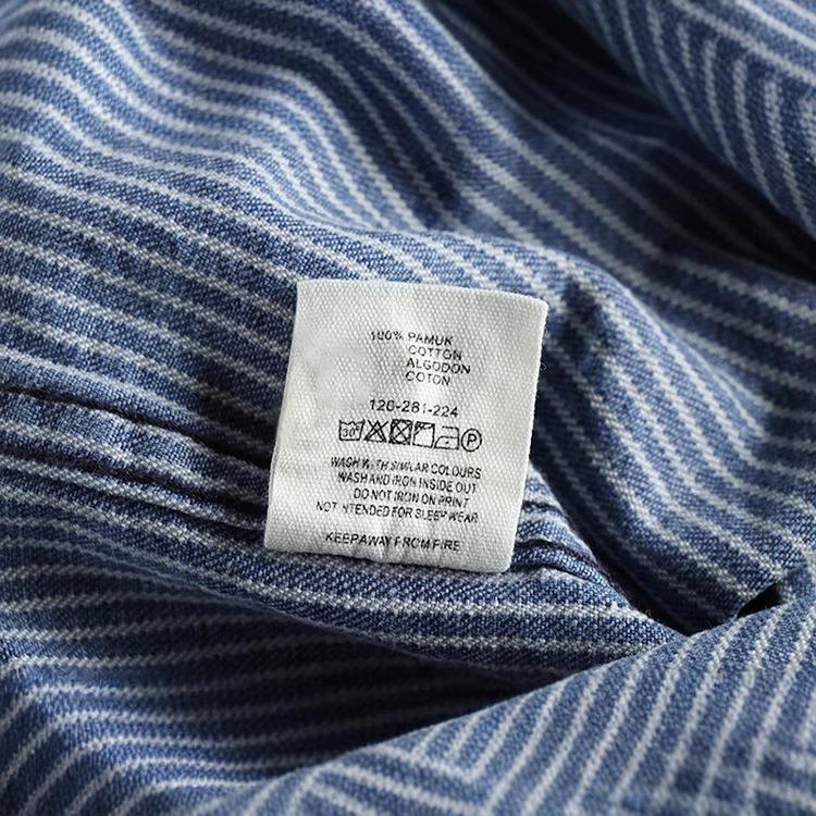 Color Woven Striped Fabric Washed for Vintage Workwear Denim Shirt Men's Trendy Casual Shirt Jacket