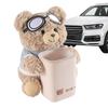Cute Bear Tissue Holder Trash Can 2-in-1 Car Trash Can & Tissue Box Soft Plush Car Tissue Box Cute and Creative Car Armrest Box