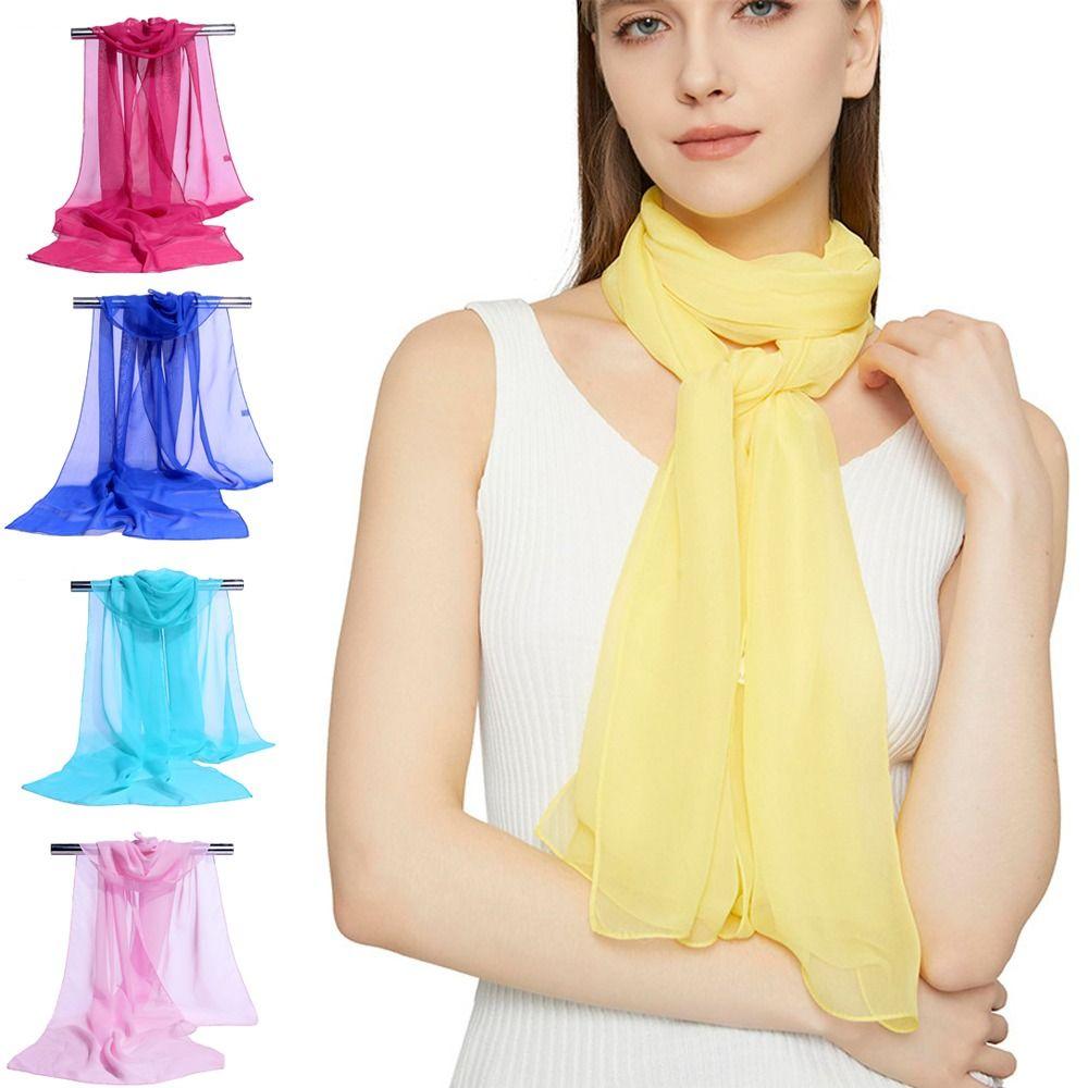 Luxury Brand Designer Chiffon Scarf Sunscreen Long Shawl Wrap  For Summer Women Accessories
