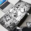 Mauspad Laptop Gaming Schreibtischmatte Schwarz und Weiß Manga Mauspad Anime Büro Computer Naruto Uzumaki Teppich Gamer Tastaturpad