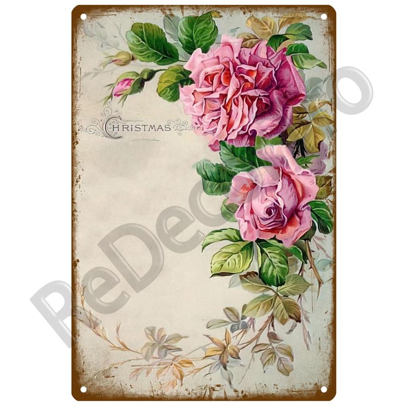 Lavender Metal Sign Plaque Vintage Flowers Tin Sign Wall Decoration For Room Art Garden Kitchen Home Living Room Iron Painting