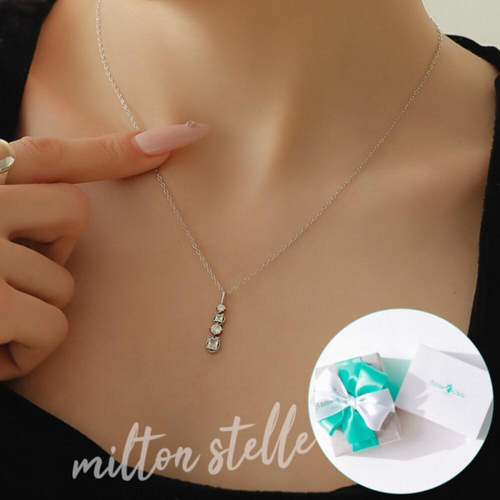 [92.5 Silver/Mabel] Trudy 925 Silver Necklace++