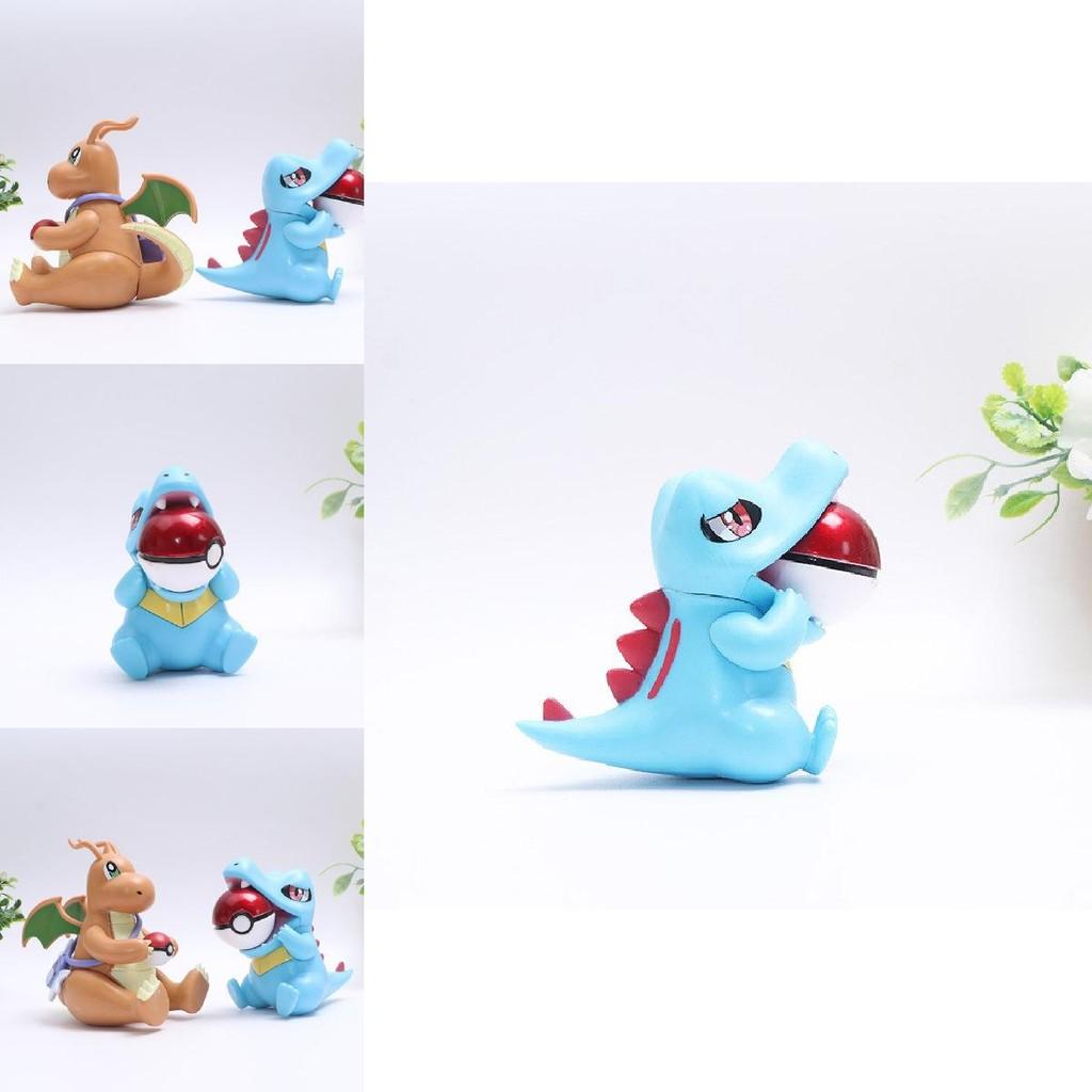 Adorable Pvc Plush Doll Featuring Sitting Charizard And Mini Gator Design