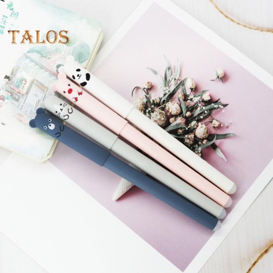 Set de 4 pixuri gel ștergebile, cerneală neagră, albastră, 5,9 inchi, pixuri gel lungi, scris, desen, semnare, birou, rechizite pentru clasă