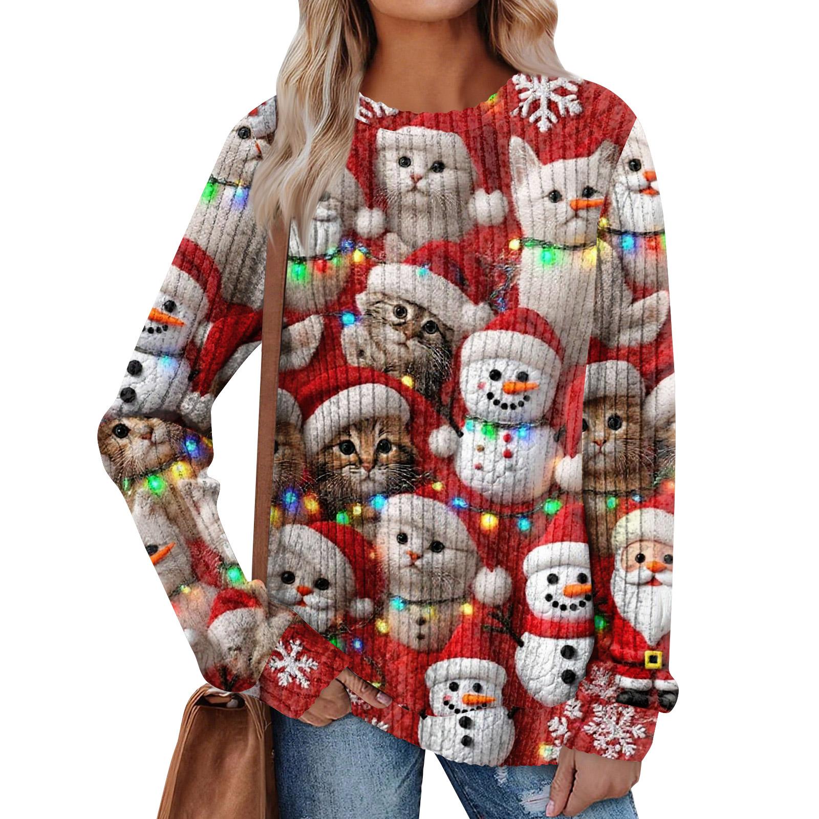 

Женский принт Легкий Топ с круглым вырезом из матового хлопка XL винный