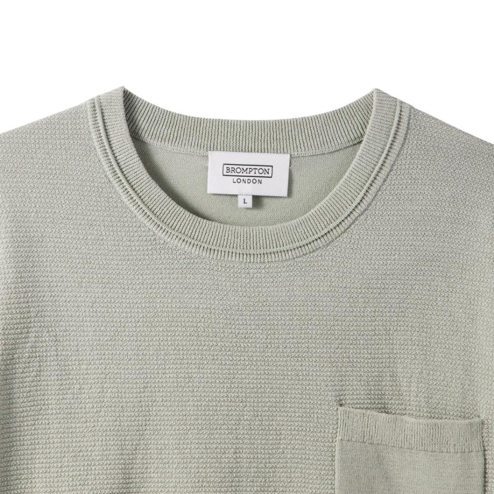 BROMPTON LONDON Half Sleve Chest Pocket Basic Round T-Shirt - A/Mint (P242Mkt515)