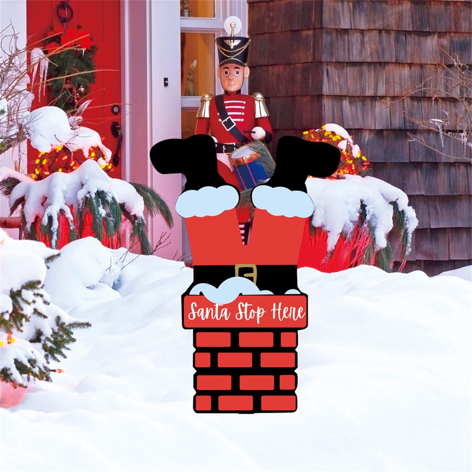 

Рождественские украшения, 1 шт. дворовые таблички с кольями, вывеска для рождественского декора сада, кража рождественского декора, товары для вечеринок, украшения на открытом воздухе