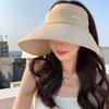 Wrap-around open-top sun hat for women, summer outdoor UV protection, large brim fisherman bucket hat, face-shielding sun hat