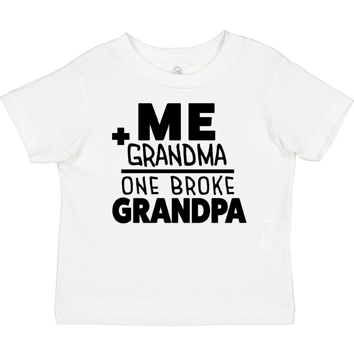 Inktastic Me Plus Grandma Equals One Broke Grandpa Baby T-Shirt Grandmas New 150