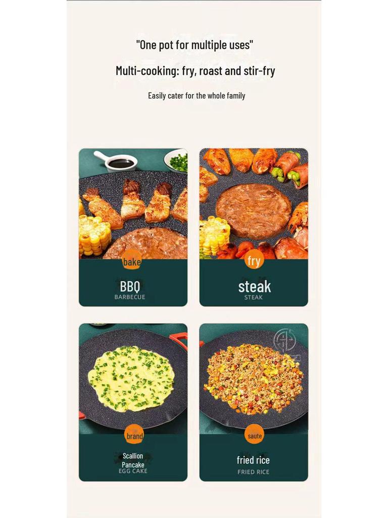 Non-Stick Korean Smokeless Indoor/Outdoor Grill Plate for Steak & BBQ