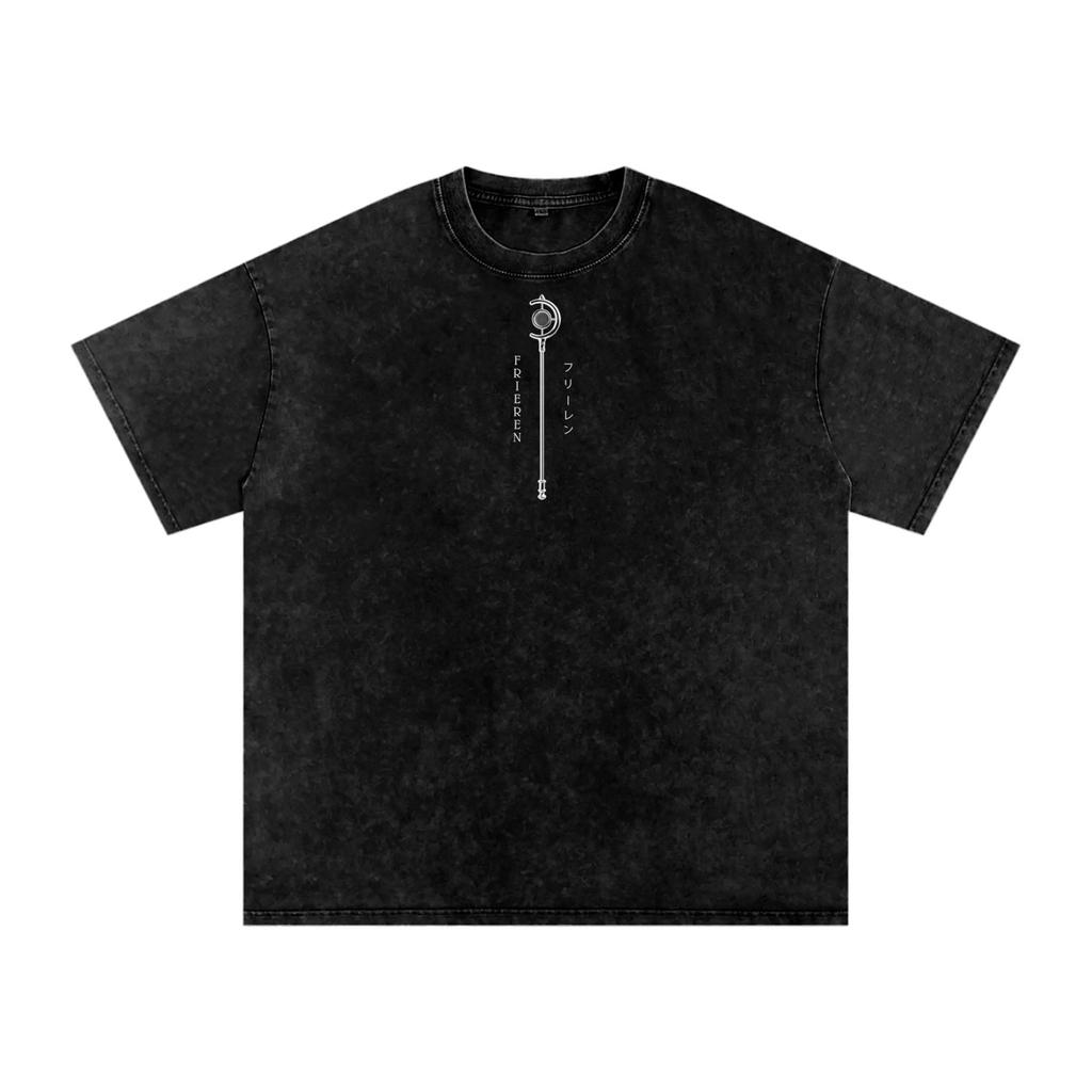 Frieren T-Shirt Herren Gewaschen Oversized Baumwolle Anime Lässig Kurzarm Bequem Weich Kleidung Locker Hohe Qualität Damen Herren T-Shirt