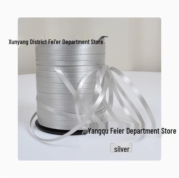 Balloon Accessories: 500-Yard Embossed Colored Ribbon, Metallic Balloon String, and Tying String.