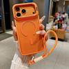 Skin-sensitive Lens Holder, Suitable for iPhone17PRO Magnetic Mobile Phone Case with Lanyard, Anti-drop Apple 16/15 Hard Case.