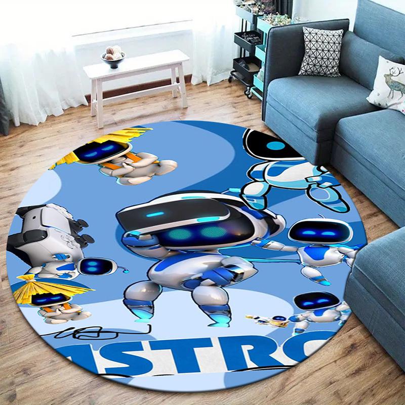ASTRO BOT Round Area Rug,Carpet Rug for Living Room Bedroom Sofa Playroom Decor,Non-slip Floor Mat