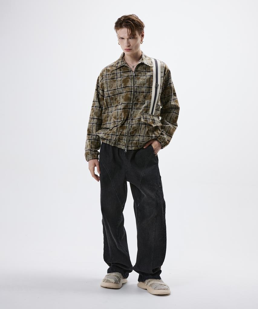 Rssc Dyed Check Zipup Jacket - Khaki