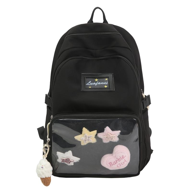 Farbblock Studenten Schultasche Damen Rucksack mit großer Kapazität