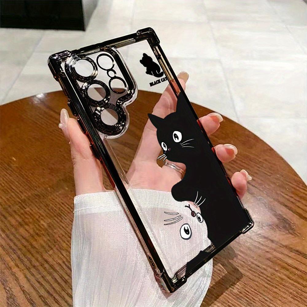 Cute Black Cat Pattern Phone Case Suitable for Galaxy S25 Ultra For Xiaomi 14 Pro For Redmi Note 13 For POCO X6 PRO Anti Drop