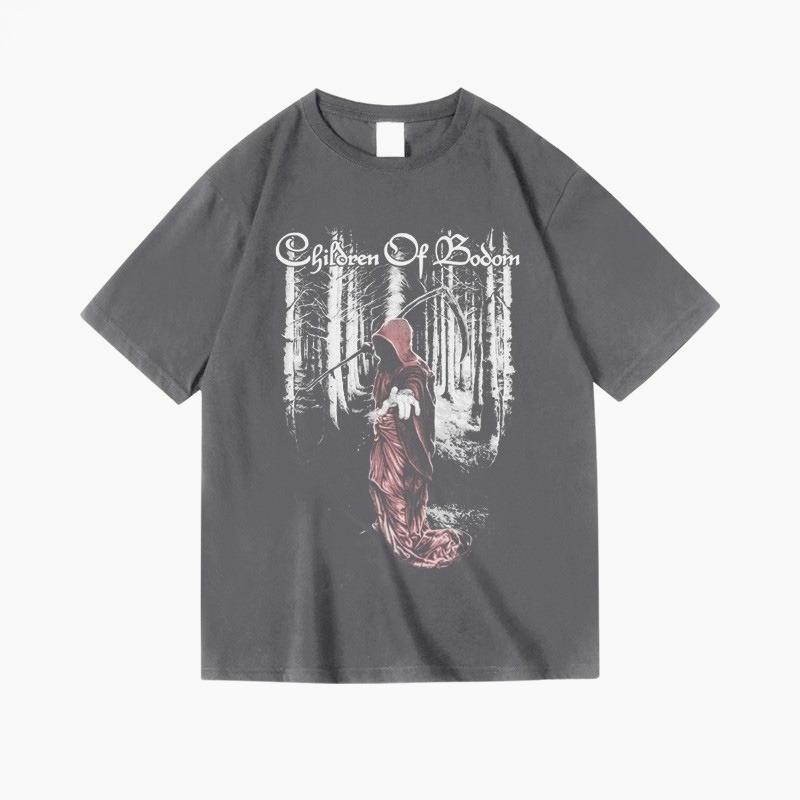 Heavy Metal Rockband T-Shirt Herrenmode Freizeitkleidung Kurzarm Locker Bequemes T-Shirt Tägliche Herrenbekleidung