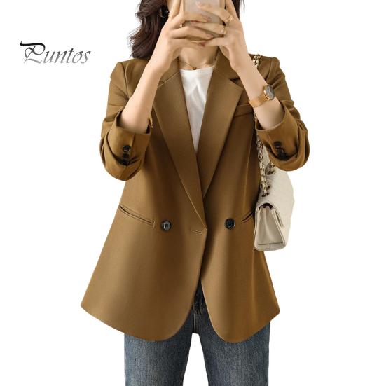 

Женский пиджак с подкладкой на плечах, длинный рукав, два кармана на пуговицах, пиджак однотонный с разрезом сзади, деловая верхняя одежда L хаки