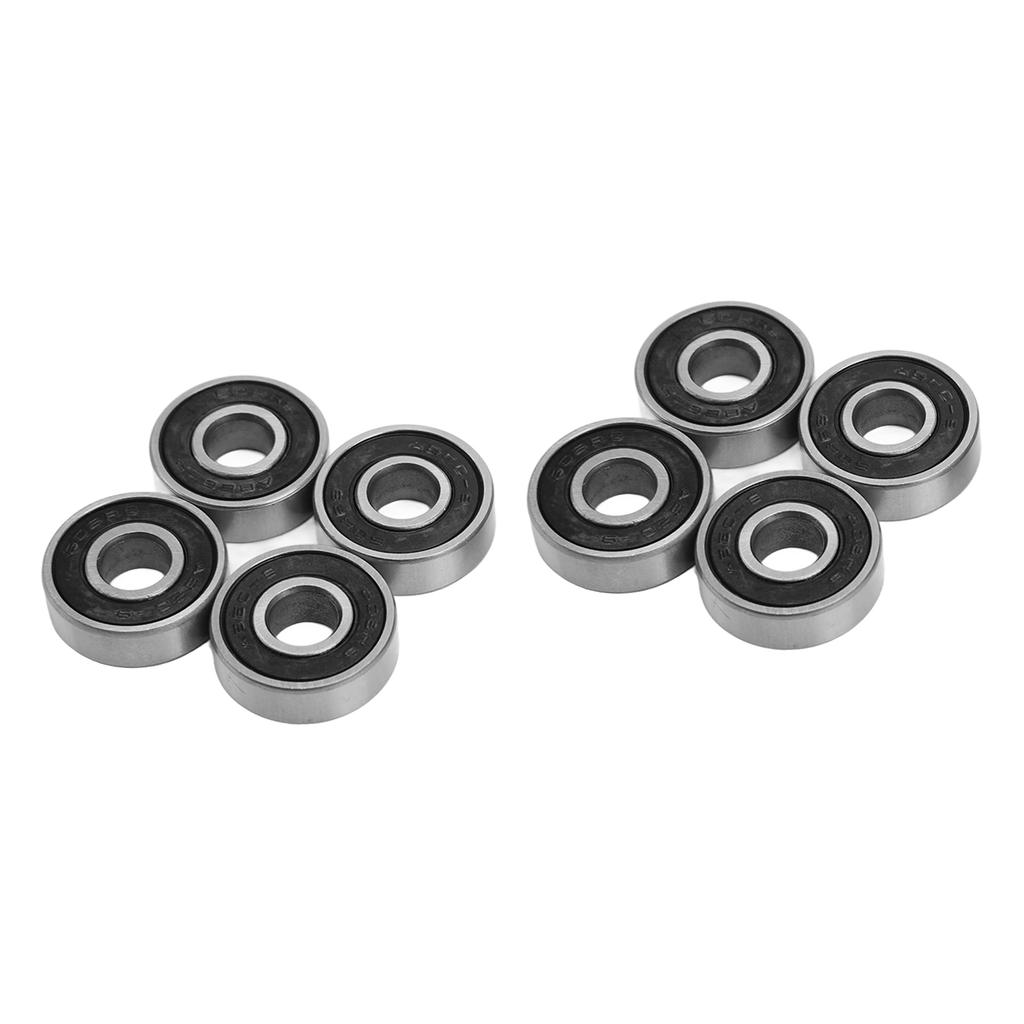 8Pcs 608RS ABEC 9 Ball Bearing Carbon Steel Sealed Skateboard Bearings 8x22x7mm for Roller Skates Dance Boards Black