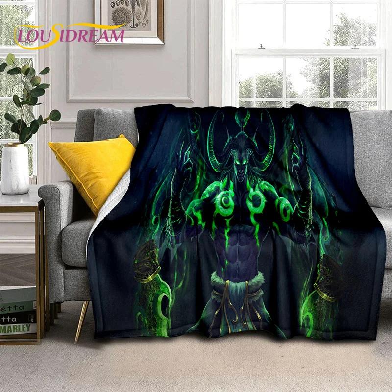 3D World of Warcraft Game WOW Lich King DH Blanket,Soft Throw Blanket for Home Bedroom Bed Sofa Picnic Travel Office Cover Kids