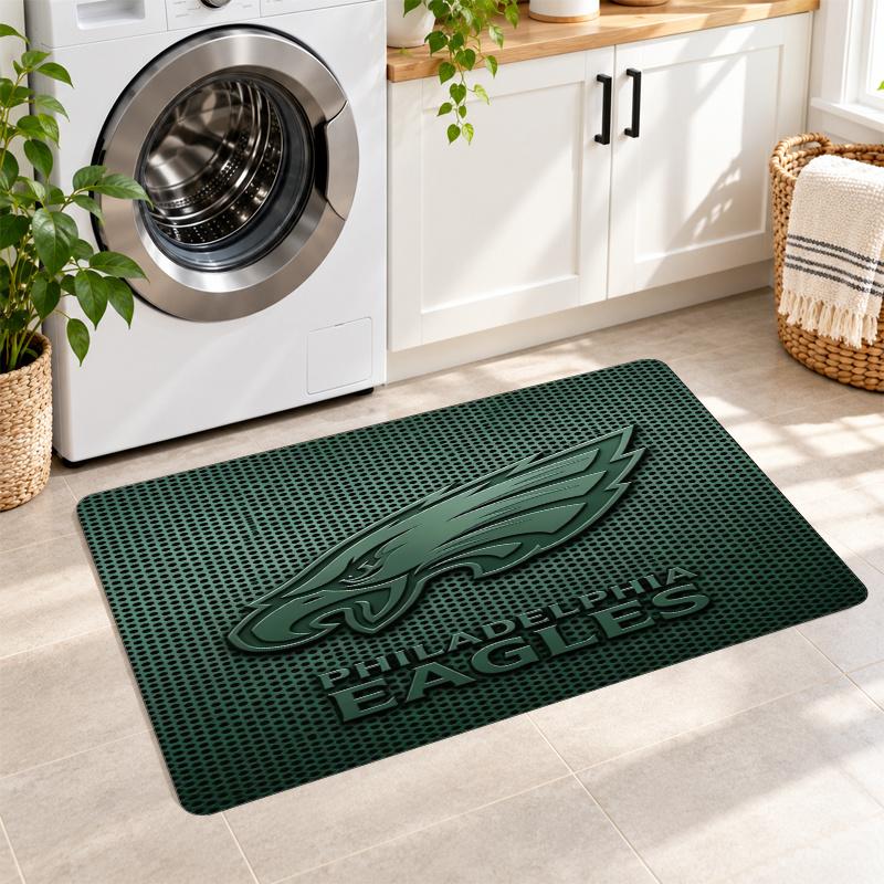 Flannel Kitchen Mat Philadelphia Eagles Soft Area Rug Non Slip Floor Carpet Home Decoration