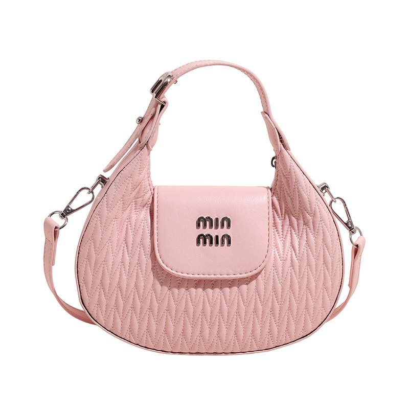 Shape Crescent Solid Color Single Shoulder Crossbody Bag Handbag Fashion Women