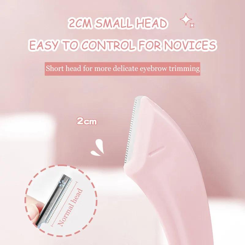 1/2Pcs Stainless Steel Crescent Moon Eyebrow Trimmer Set With Comb Portable Women Eyebrow Eyelash Hair Scissors Makeup Tool