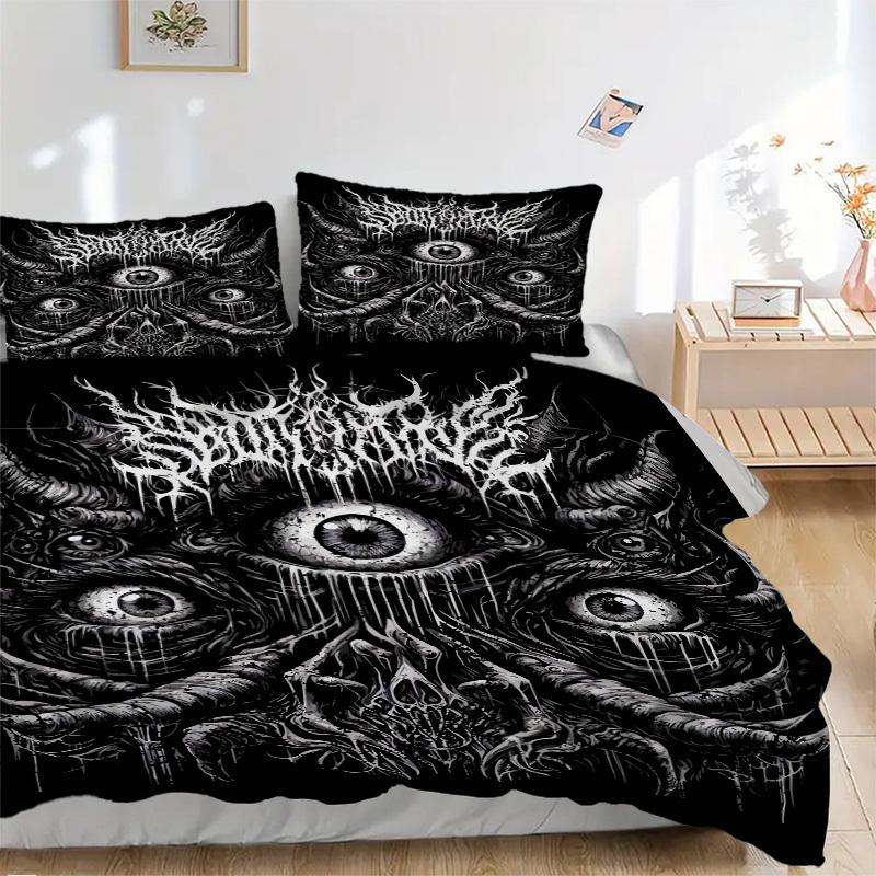 3pcs Spectralize: Anime Horror Bedding Set - Includes One Quilt Cover and Two Pillowcases (No Core) - Perfect for Bedroom and Guest Room Dec