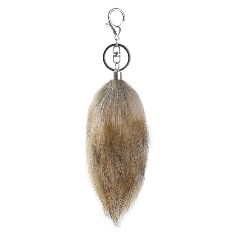 Stylish Artificial Animal Tail Keychain Soft Plush Key Ring Versatile Bag Decoration Youth Fashion Accessory for Purse