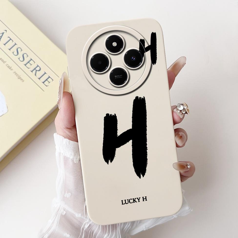 Cover For Redmi 14C 14R Case Simple Fashion A-Z Letter Pattern Design Silicon Shockproof Funda For Xiaomi Poco C75 4G Back Cover