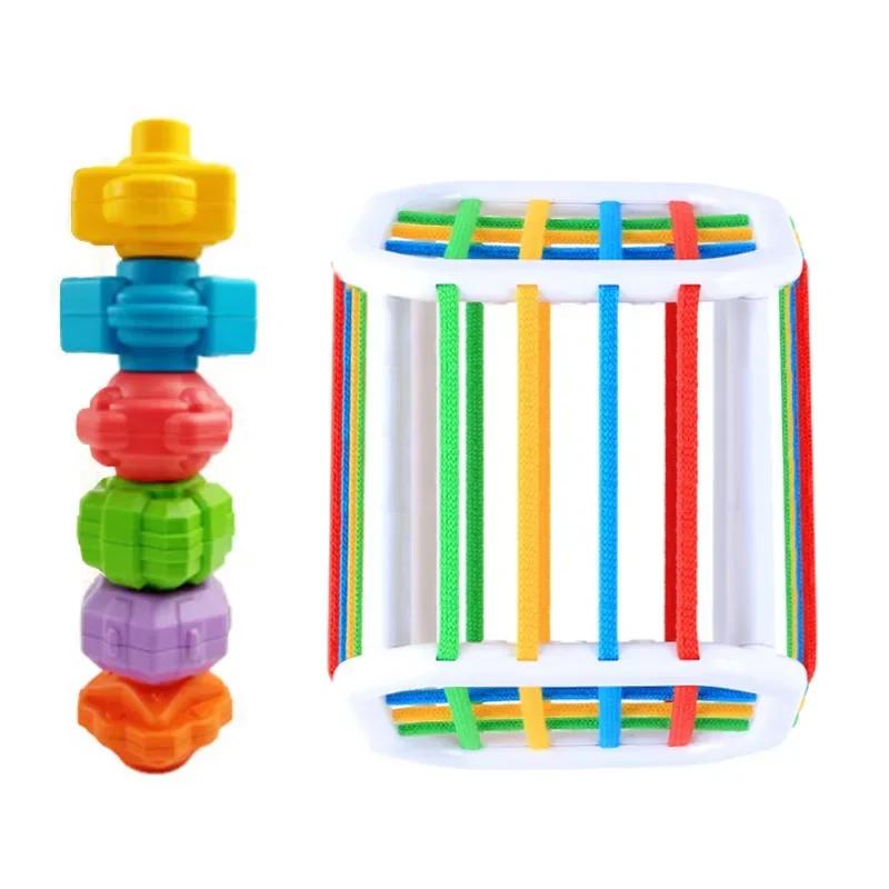 Montessori Babyspielzeug 0-12 Monate Sensorische Entwicklung Lernen Lernspielzeug Bunte Blöcke Sortierspiel für Babys Kleinkinder