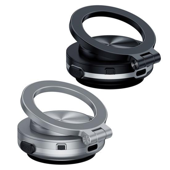 Magnetic Car Phone Holder Electric Vacuum Suction Cup Mount 360 Degrees Rotation Strong Grip Strong Magnetic Car Stand for IPhone
