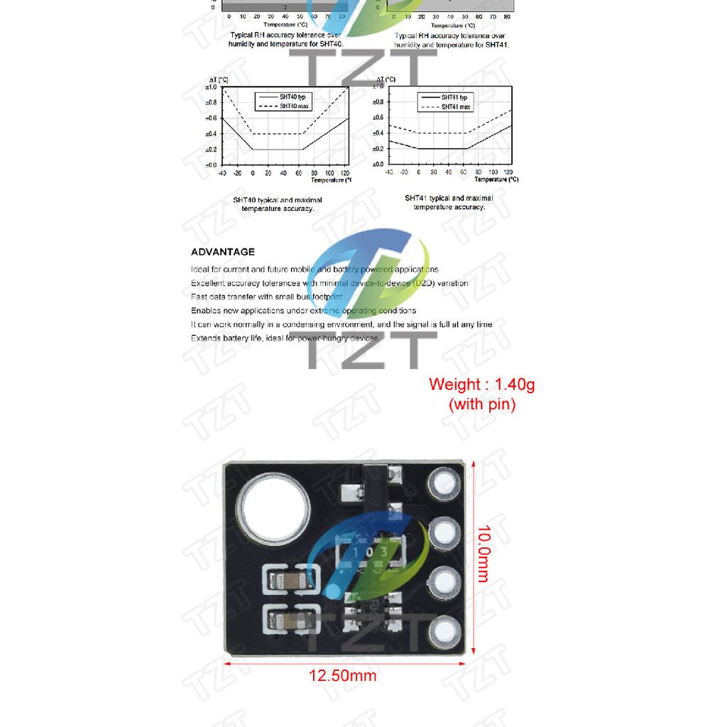 TZT 1/3PCS SHT40 SHT41 Temperature And Humidity Sensors Module for Arduino Replacement Sensors2