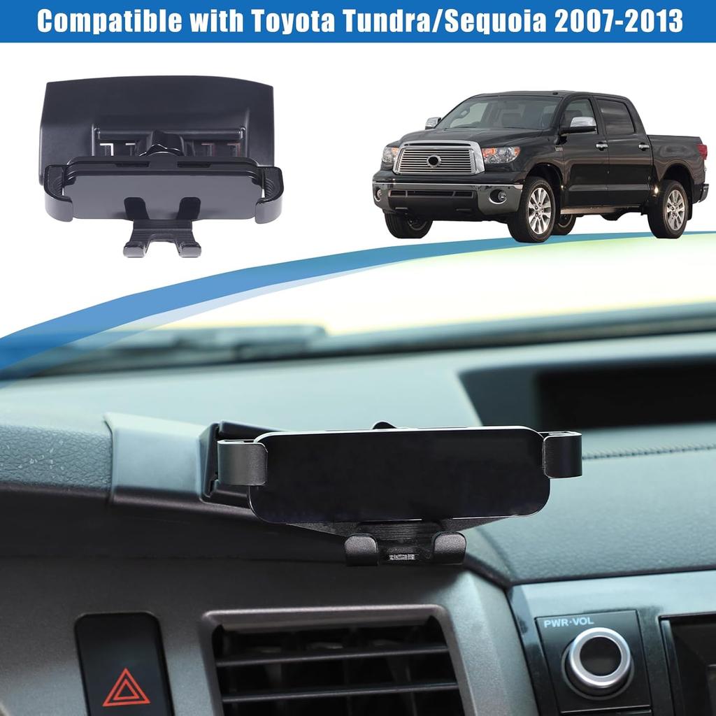 HAPPYHORSE Car Phone Mount Compatible with Toyot@ Tundra/Sequoia 2007-2013 Central Control Navigation Cell Phone Holder Dash Clip Dash Panel Mobile
