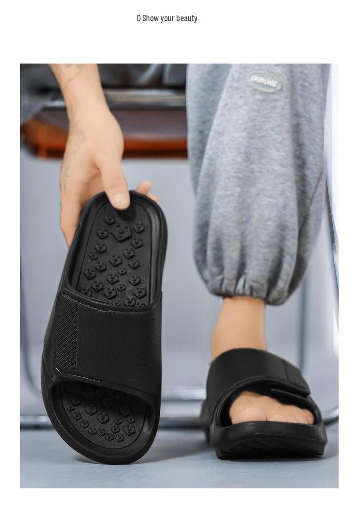 Summer Comfort Massage Slippers: Lightweight Shock-Absorbing Single Strap Sandals for Outdoor and Beach, Available In Large Sizes.