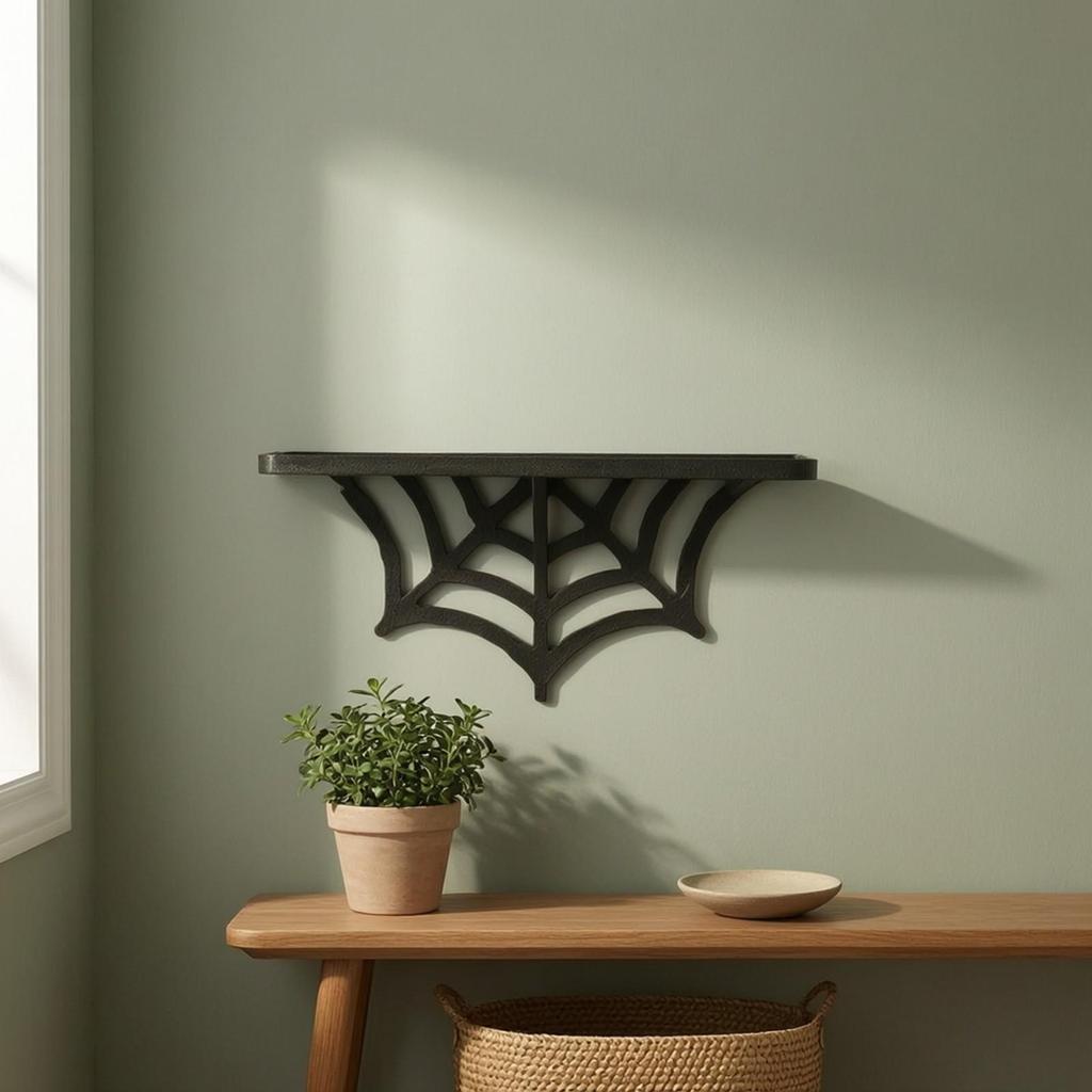 Spiderweb Display Shelf Modern SingleTier Decorative for Desk, Bedroom Decor, Entryway